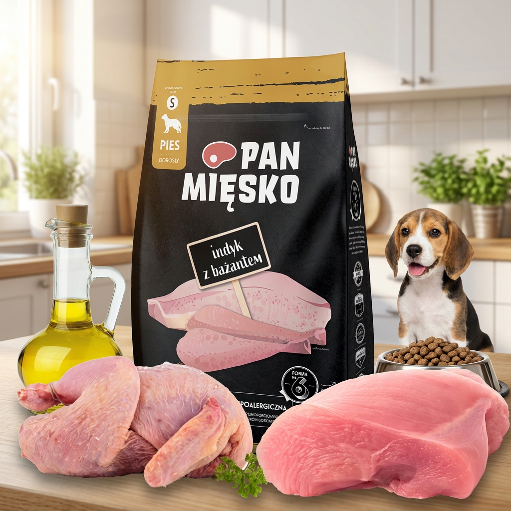 Pan Mięsko sucha karma dla psa indyk z bażantem 3 kg – chrupki S dla małych ras