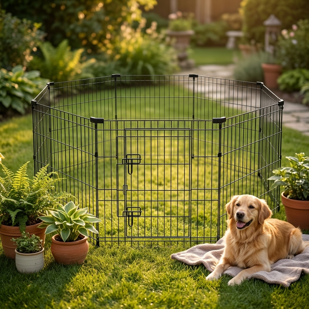 Oh!dog Kojec modułowy dla psa 8 przęseł 76 cm ze stali proszkowanej – wybieg dla szczeniąt