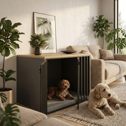 Klatka kennelowa dla psa 110x70x70 cm z podłogą – mebel z blatem 22 mm dla dużego psa