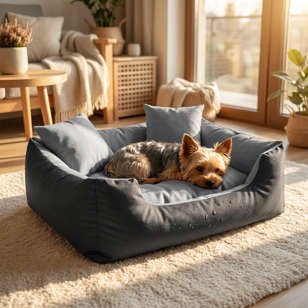 ECCO Legowisko dla małego psa 55x45 cm wodoodporne, z poduszkami, rozmiar S – szare