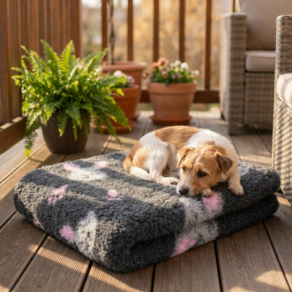 Blovi Dry-Bed UK suche legowisko VET A+ 75 x 50 cm, antypoślizgowe – grafitowe w króliczki