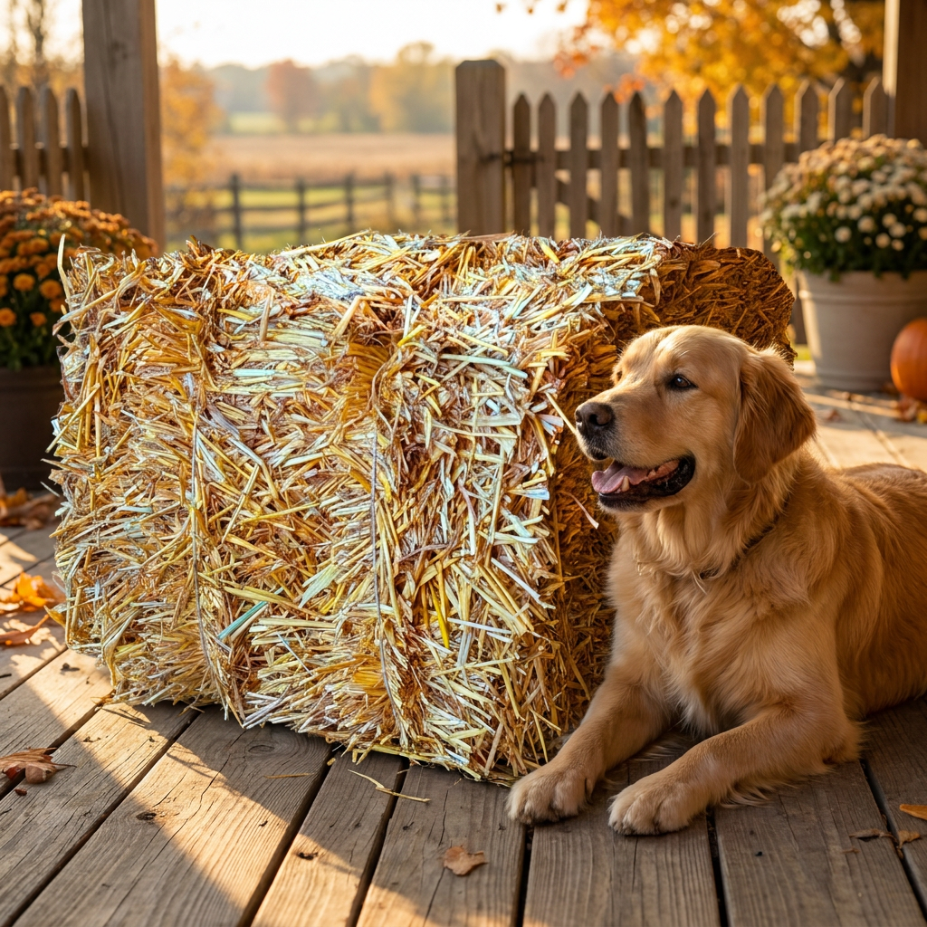 Słoma dla psa do budy – ściółka i legowisko w kostce 112 l, 75 x 50 cm, naturalna