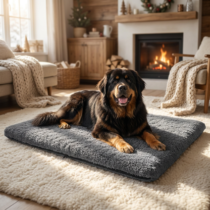 Mata termoizolacyjna dla dużego psa 130x100 cm – legowisko z ociepleniem 4 cm, szara