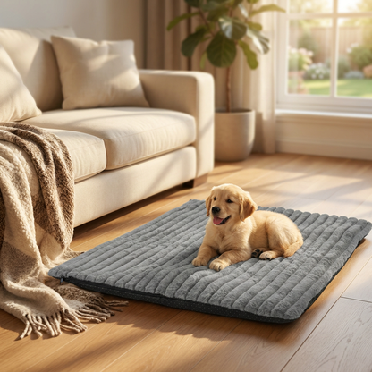 Mata termoizolacyjna dla psa i kota 100 x 70 cm z antypoślizgowym spodem – szara