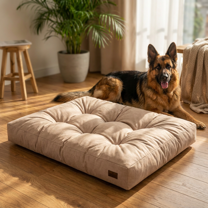 Materac dla psa XL 120x90 cm wodoodporny, legowisko dla dużych psów – beżowy