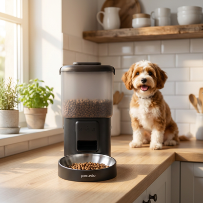 Peluvio Crispy automatyczny podajnik karmy dla psa 4,5 l z Wi-Fi i aplikacją – miska stalowa