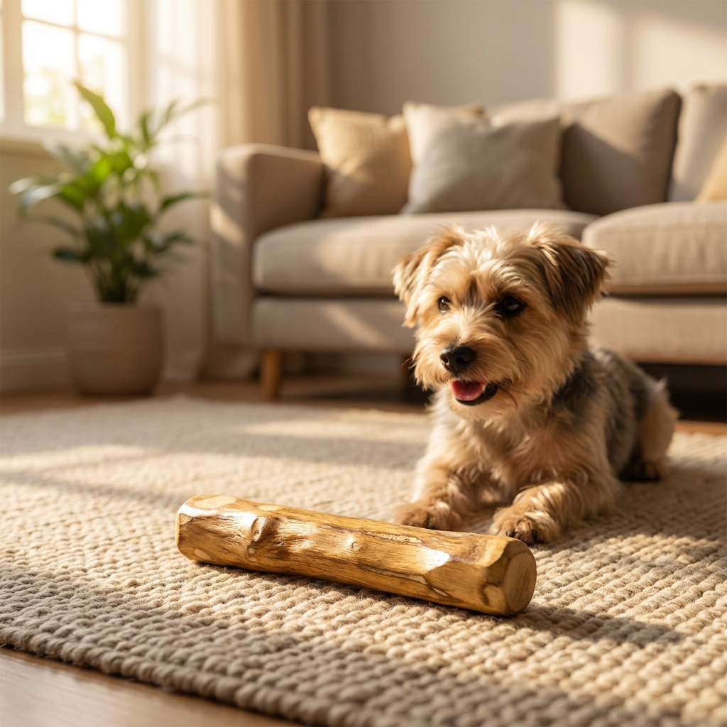 4Dogs Gryzak dla psa z drzewa oliwnego 12–22 cm – naturalny patyk z oliwą, rozmiar S