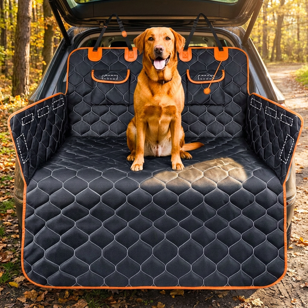 WS Mata do bagażnika dla psa 173 x 174 cm wodoodporna, do SUV i kombi – XL, czarna