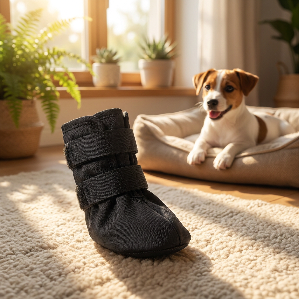 But ochronny na chorą łapę psa ze softshellu, zapinany na rzepy, 12 cm – XXL, czarny