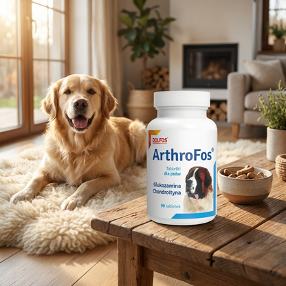 Dolfos ArthroFos tabletki na stawy dla psa z glukozaminą i chondroityną – 90 tabletek
