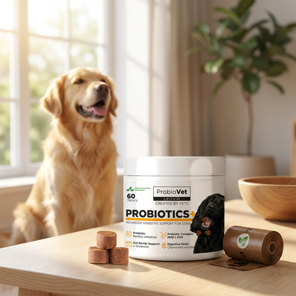 ProbioVet Probiotics+ probiotyk dla psa w kąskach na trawienie i jelita – 2x60 szt.
