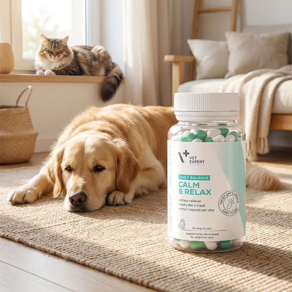 VetExpert Calm & Relax preparat na stres dla psa i kota – 30 kapsułek twist-off