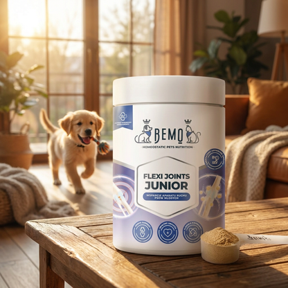 BEMO Flexi Joints Junior suplement na stawy dla psa 150 g – kolagen dla młodych psów, proszek